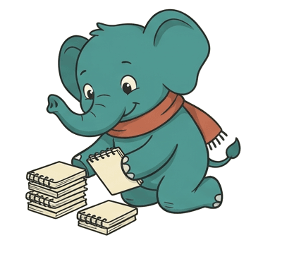 Stompy searching through notes and memories